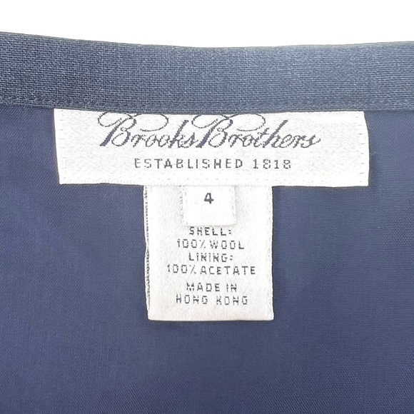 Vintage Brooks Brothers Lightweight Wool Skirt Navy Blue Size 4 Side Slit EUC - Picture 5 of 6